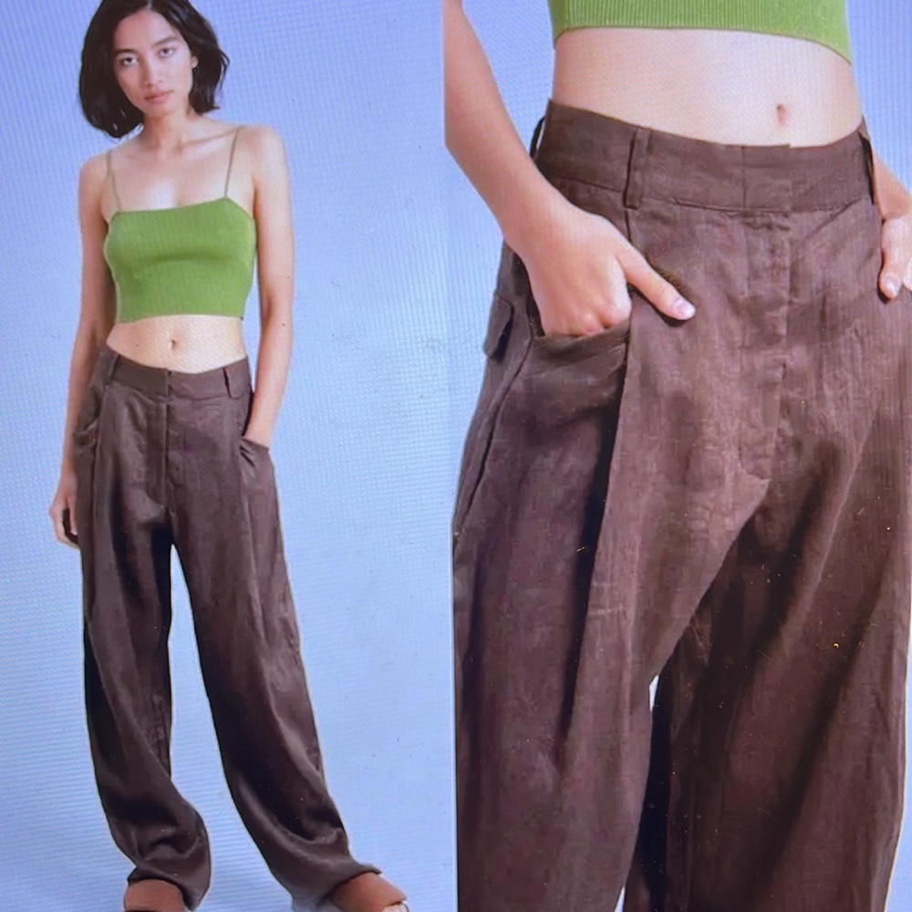 AEXAE High Rise Linen Trouser - Picture 5 of 11